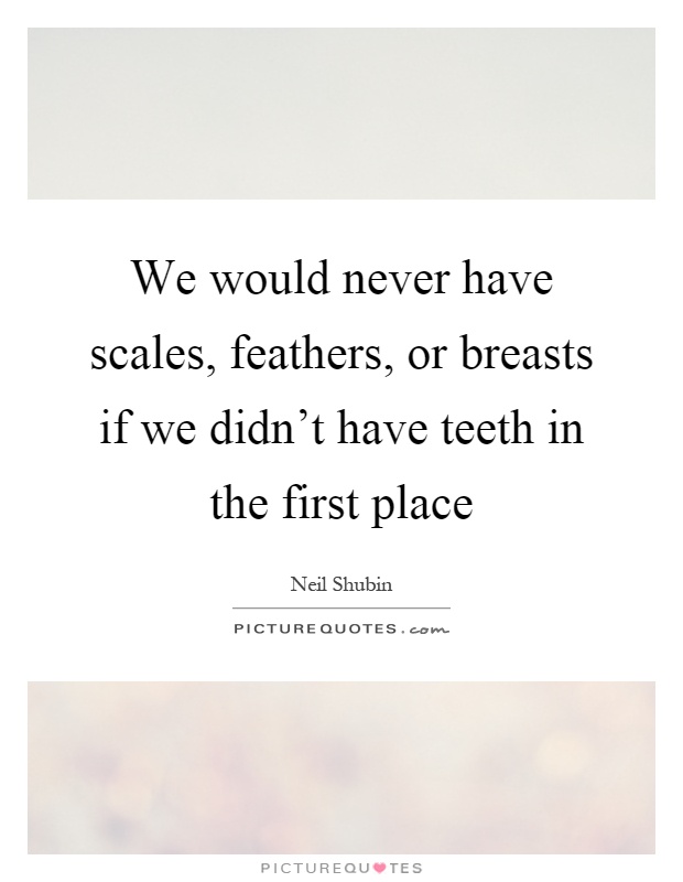 We would never have scales, feathers, or breasts if we didn't have teeth in the first place Picture Quote #1
