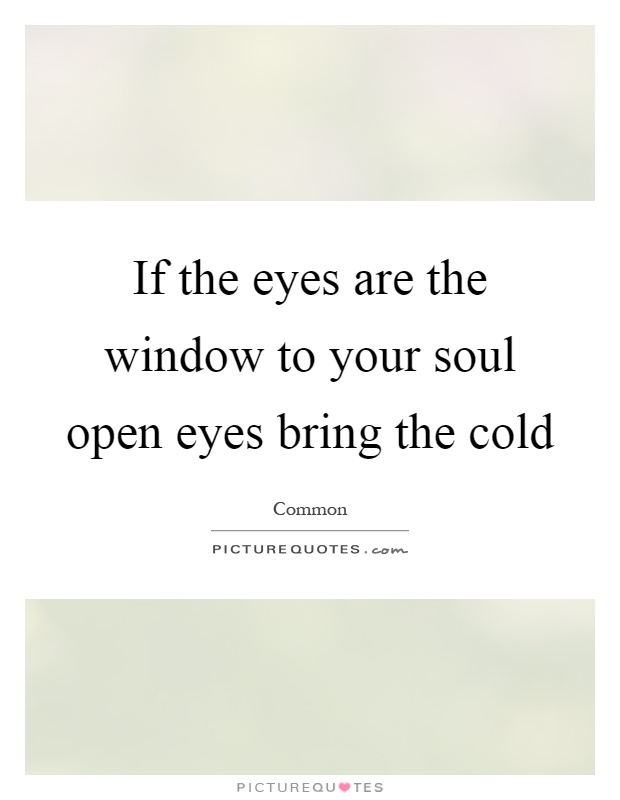 If the eyes are the window to your soul open eyes bring the cold Picture Quote #1