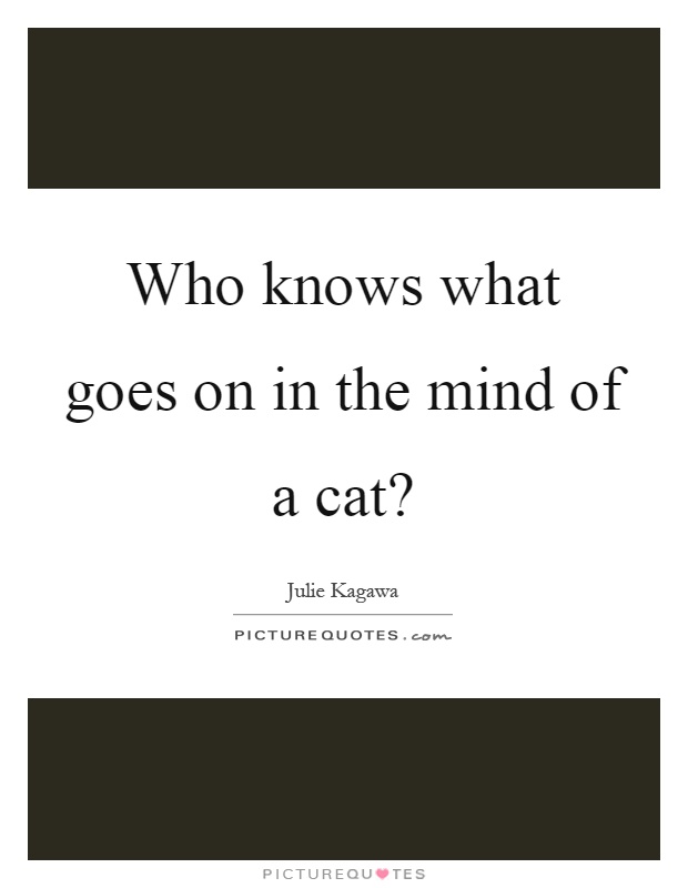 Who knows what goes on in the mind of a cat? Picture Quote #1