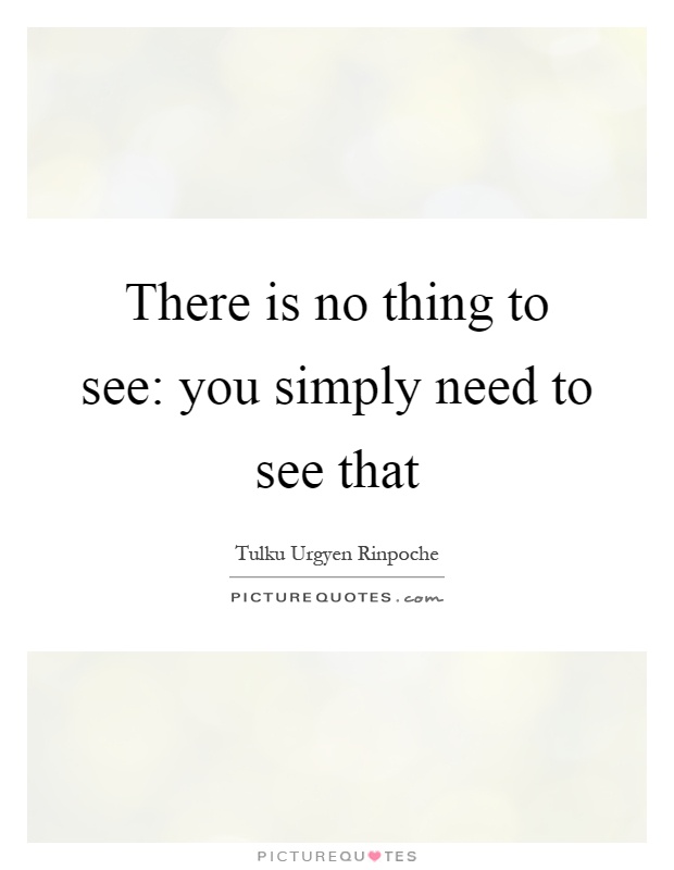 There is no thing to see: you simply need to see that Picture Quote #1