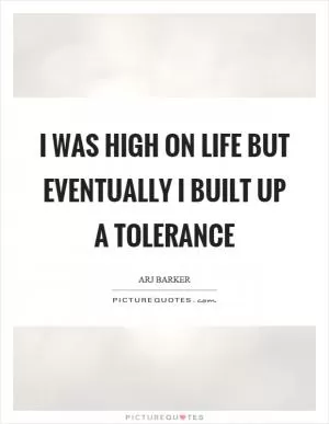 I was high on life but eventually I built up a tolerance Picture Quote #1