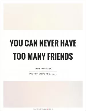 You can never have too many friends Picture Quote #1