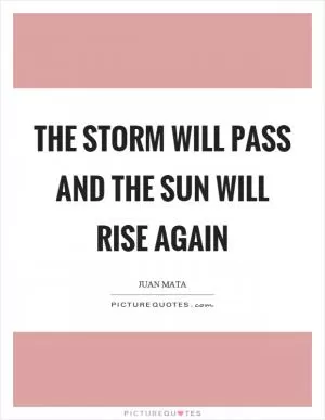 The storm will pass and the sun will rise again Picture Quote #1