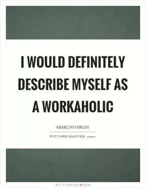 I would definitely describe myself as a workaholic Picture Quote #1