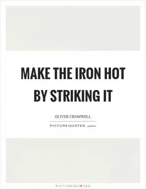 Make the iron hot by striking it Picture Quote #1