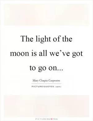 The light of the moon is all we’ve got to go on Picture Quote #1