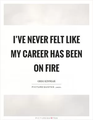I’ve never felt like my career has been on fire Picture Quote #1
