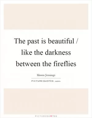 The past is beautiful / like the darkness between the fireflies Picture Quote #1
