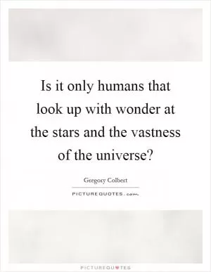 Is it only humans that look up with wonder at the stars and the vastness of the universe? Picture Quote #1