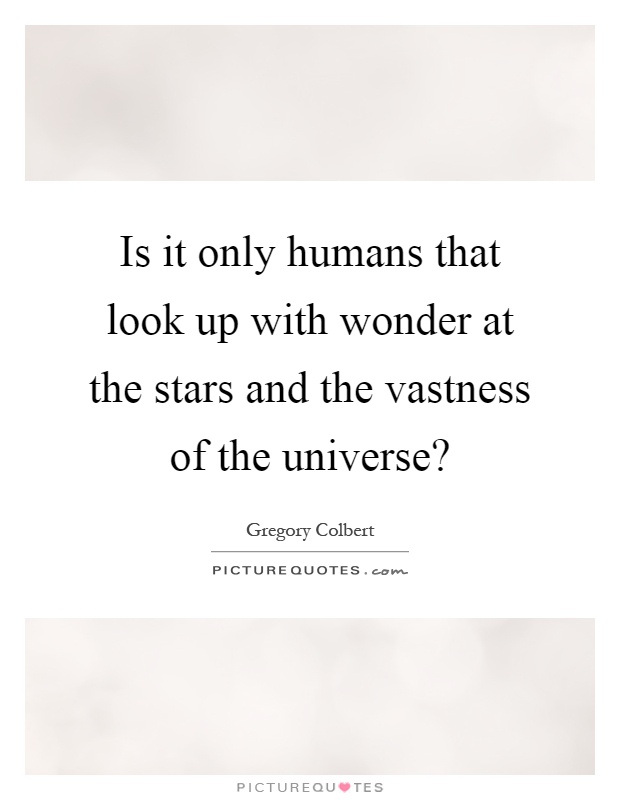 Is it only humans that look up with wonder at the stars and the vastness of the universe? Picture Quote #1