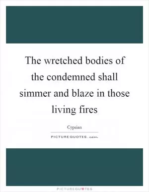 The wretched bodies of the condemned shall simmer and blaze in those living fires Picture Quote #1