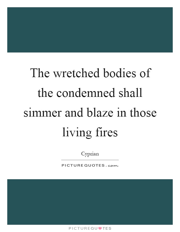 The wretched bodies of the condemned shall simmer and blaze in those living fires Picture Quote #1