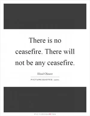 There is no ceasefire. There will not be any ceasefire Picture Quote #1