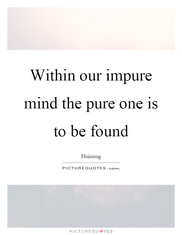 Within our impure mind the pure one is to be found Picture Quote #1
