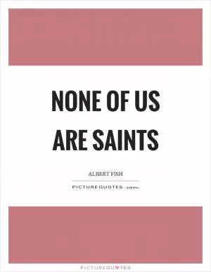 None of us are saints Picture Quote #1