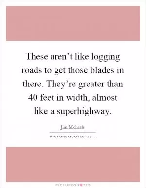 These aren’t like logging roads to get those blades in there. They’re greater than 40 feet in width, almost like a superhighway Picture Quote #1