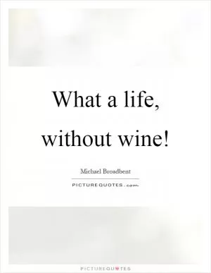 What a life, without wine! Picture Quote #1