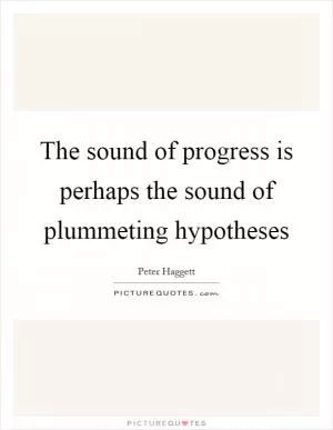 The sound of progress is perhaps the sound of plummeting hypotheses Picture Quote #1