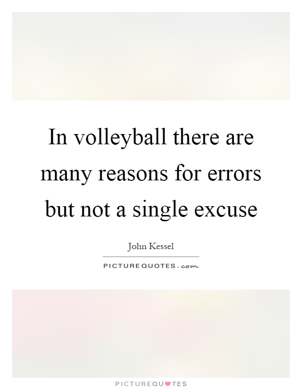 In volleyball there are many reasons for errors but not a single excuse Picture Quote #1
