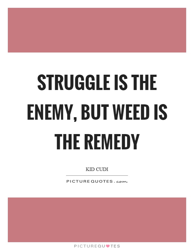 Struggle is the enemy, but weed is the remedy Picture Quote #1