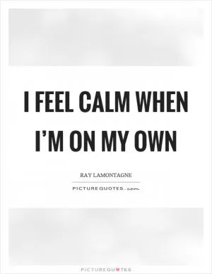 I feel calm when I’m on my own Picture Quote #1