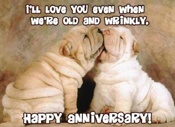 I’ll love you even when we’re old and wrinkly. Happy anniversary! Picture Quote #1