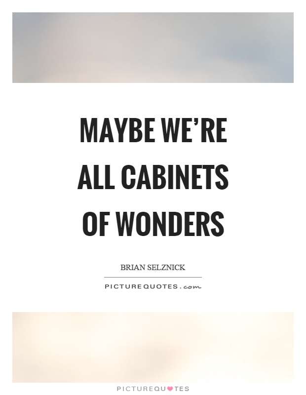 Maybe we're all cabinets of wonders Picture Quote #1