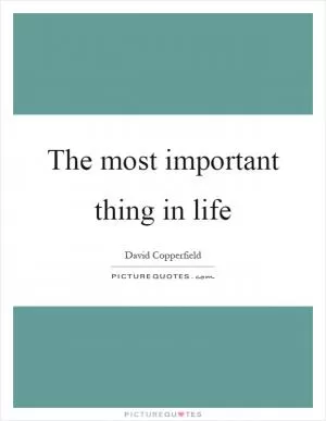 The most important thing in life Picture Quote #1
