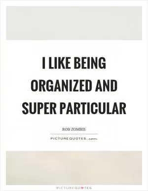I like being organized and super particular Picture Quote #1