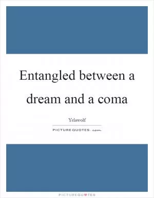 Entangled between a dream and a coma Picture Quote #1