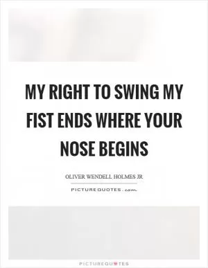 My right to swing my fist ends where your nose begins Picture Quote #1