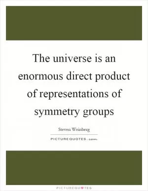 The universe is an enormous direct product of representations of symmetry groups Picture Quote #1