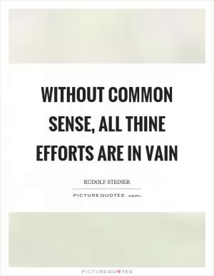 Without common sense, all thine efforts are in vain Picture Quote #1