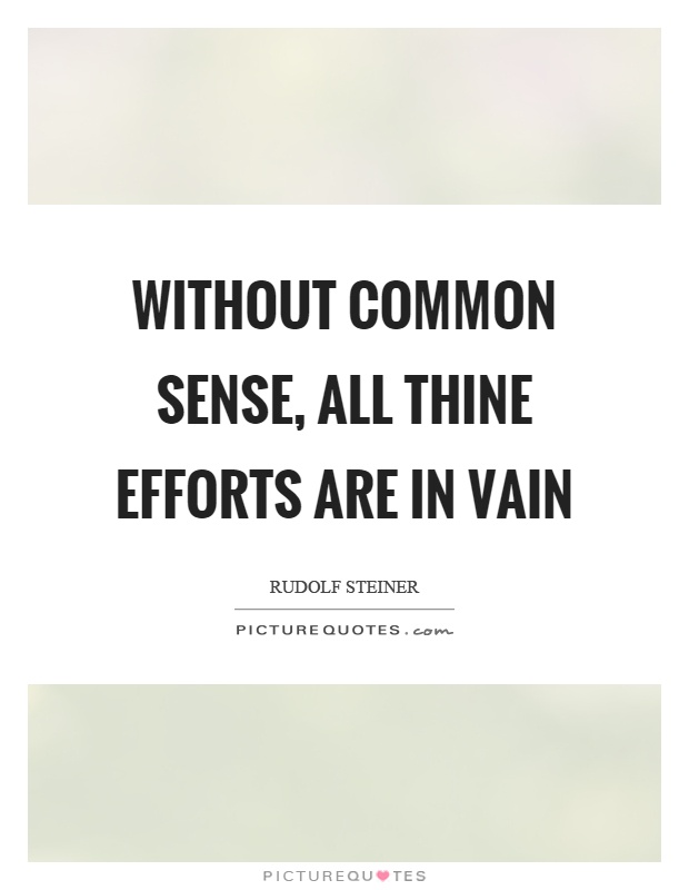 Without common sense, all thine efforts are in vain Picture Quote #1
