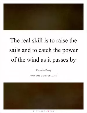 The real skill is to raise the sails and to catch the power of the wind as it passes by Picture Quote #1