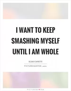 I want to keep smashing myself until I am whole Picture Quote #1