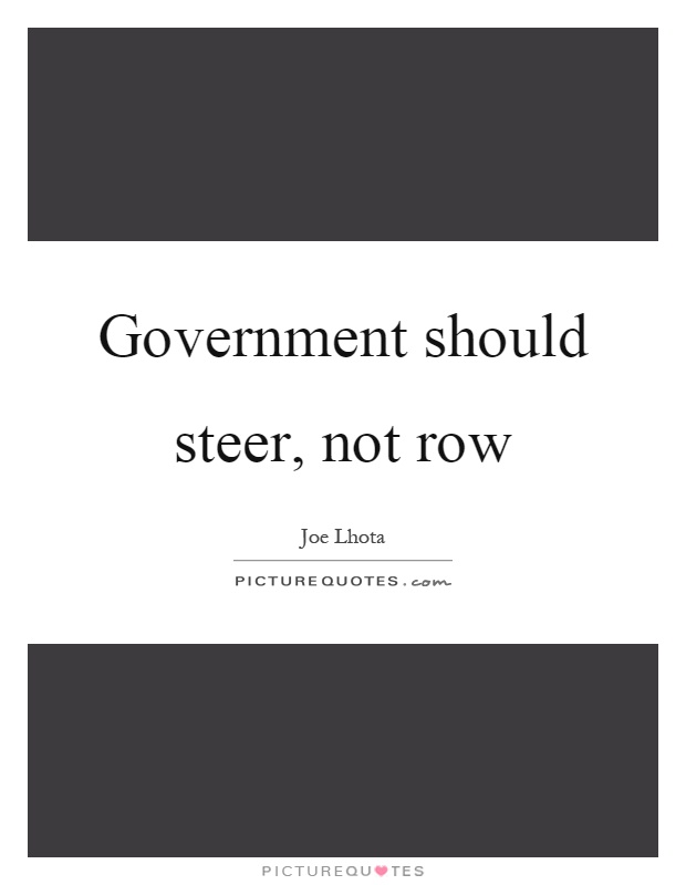 Government should steer, not row Picture Quote #1