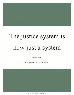The justice system is now just a system Picture Quote #1
