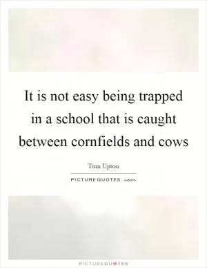 It is not easy being trapped in a school that is caught between cornfields and cows Picture Quote #1