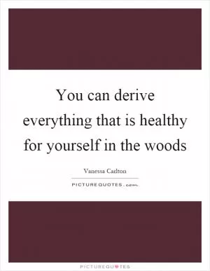 You can derive everything that is healthy for yourself in the woods Picture Quote #1