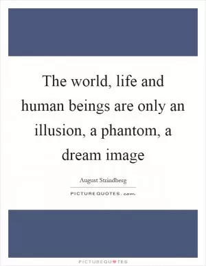 The world, life and human beings are only an illusion, a phantom, a dream image Picture Quote #1