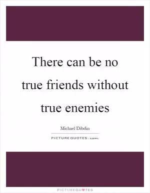 There can be no true friends without true enemies Picture Quote #1