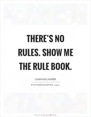 There’s no rules. Show me the rule book Picture Quote #1
