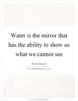 Water is the mirror that has the ability to show us what we cannot see Picture Quote #1