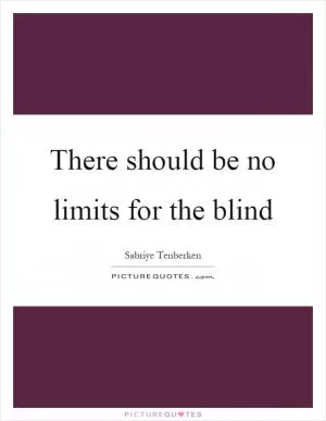 There should be no limits for the blind Picture Quote #1