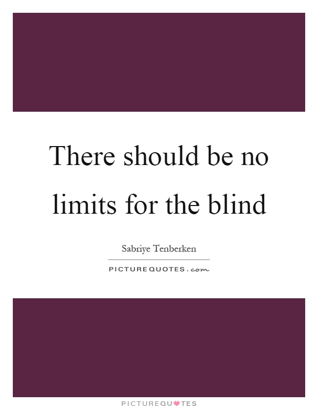 There should be no limits for the blind Picture Quote #1