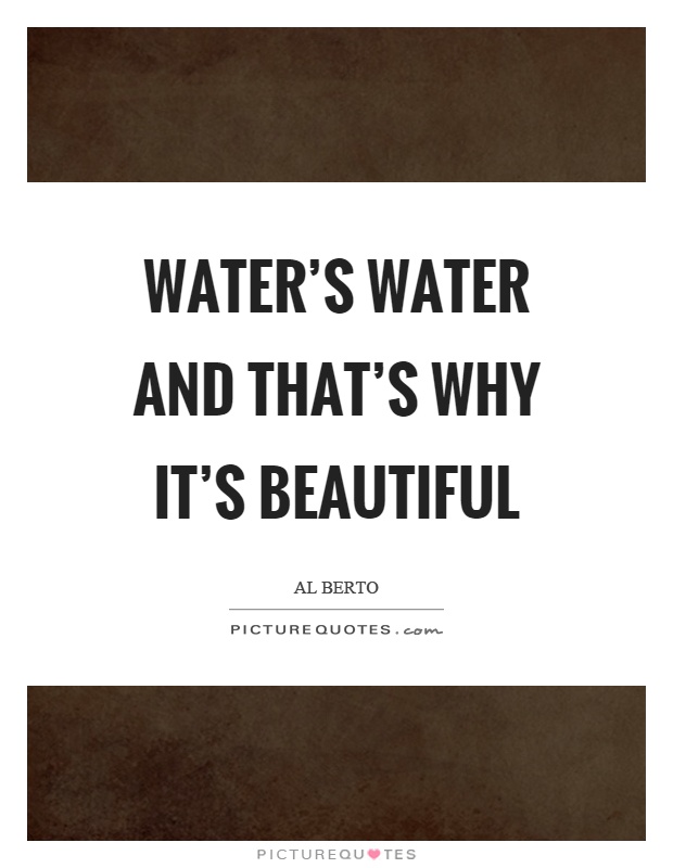 Water's water and that's why it's beautiful Picture Quote #1
