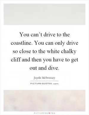 You can’t drive to the coastline. You can only drive so close to the white chalky cliff and then you have to get out and dive Picture Quote #1