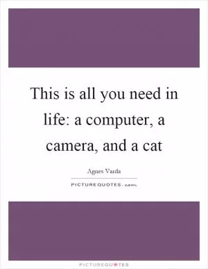 This is all you need in life: a computer, a camera, and a cat Picture Quote #1