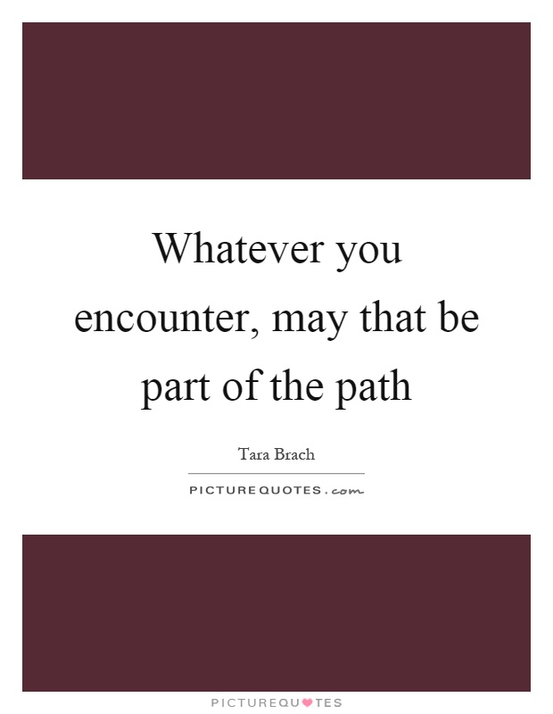 Whatever you encounter, may that be part of the path Picture Quote #1